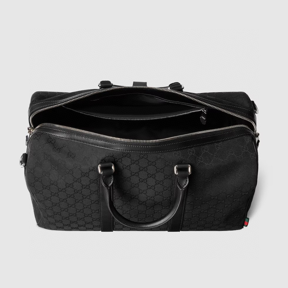 Gucci Duffel Bag in Black GG Canvas with Signature Webbing 8 i1756198014236 3208 0 7