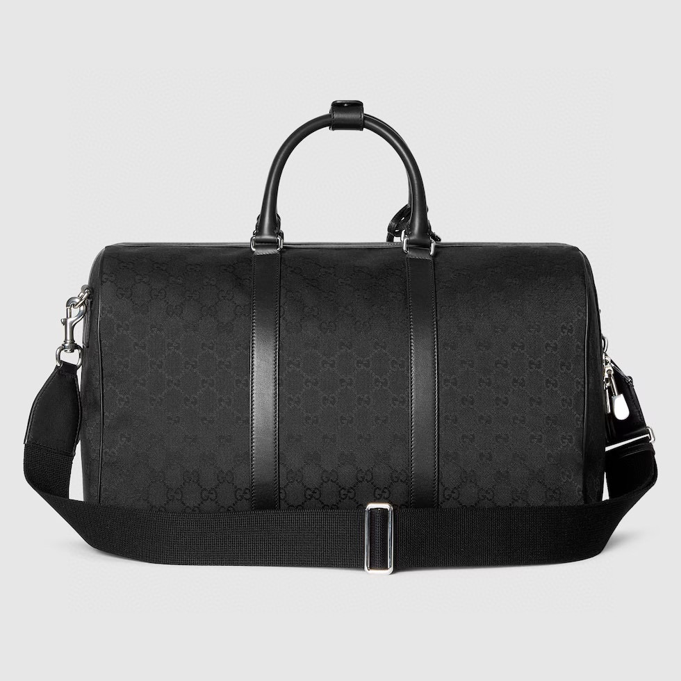 Gucci Duffel Bag in Black GG Canvas with Signature Webbing 6 i1756198020395 5539 0 5