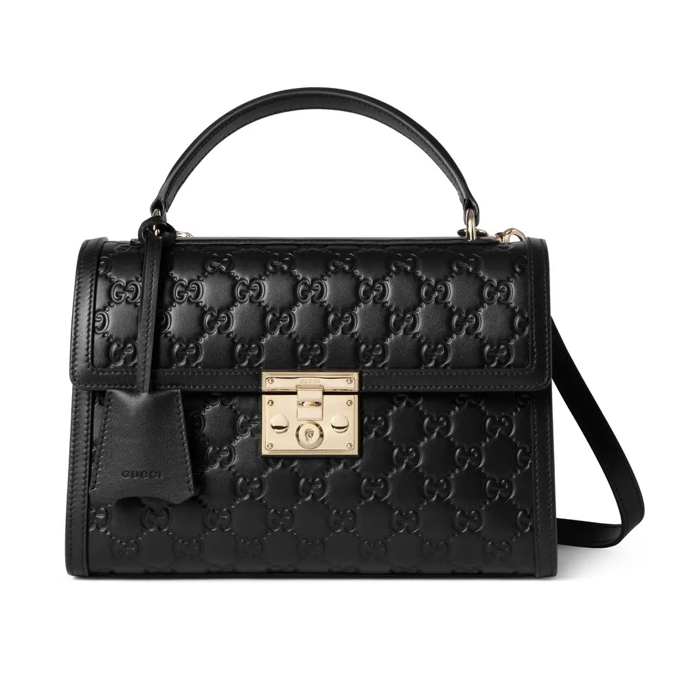 Gucci Padlock GG Embossed Leather Shoulder Bag, Black with Gold-toned Hardware 1 i1756198510440 5580 0 0