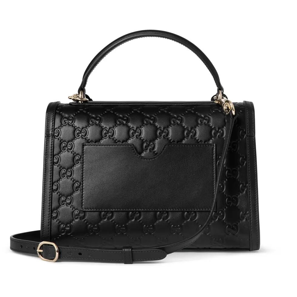 Gucci Padlock GG Embossed Leather Shoulder Bag, Black with Gold-toned Hardware 7 i1756198512691 3464 0 6