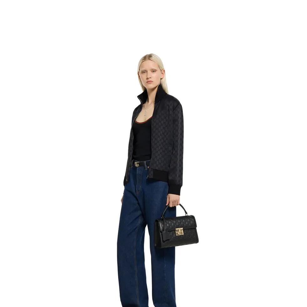 Gucci Padlock GG Embossed Leather Shoulder Bag, Black with Gold-toned Hardware 3 i1756198512691 801 0 2
