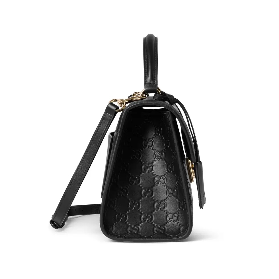 Gucci Padlock GG Embossed Leather Shoulder Bag, Black with Gold-toned Hardware 8 i1756198512700 2158 0 7