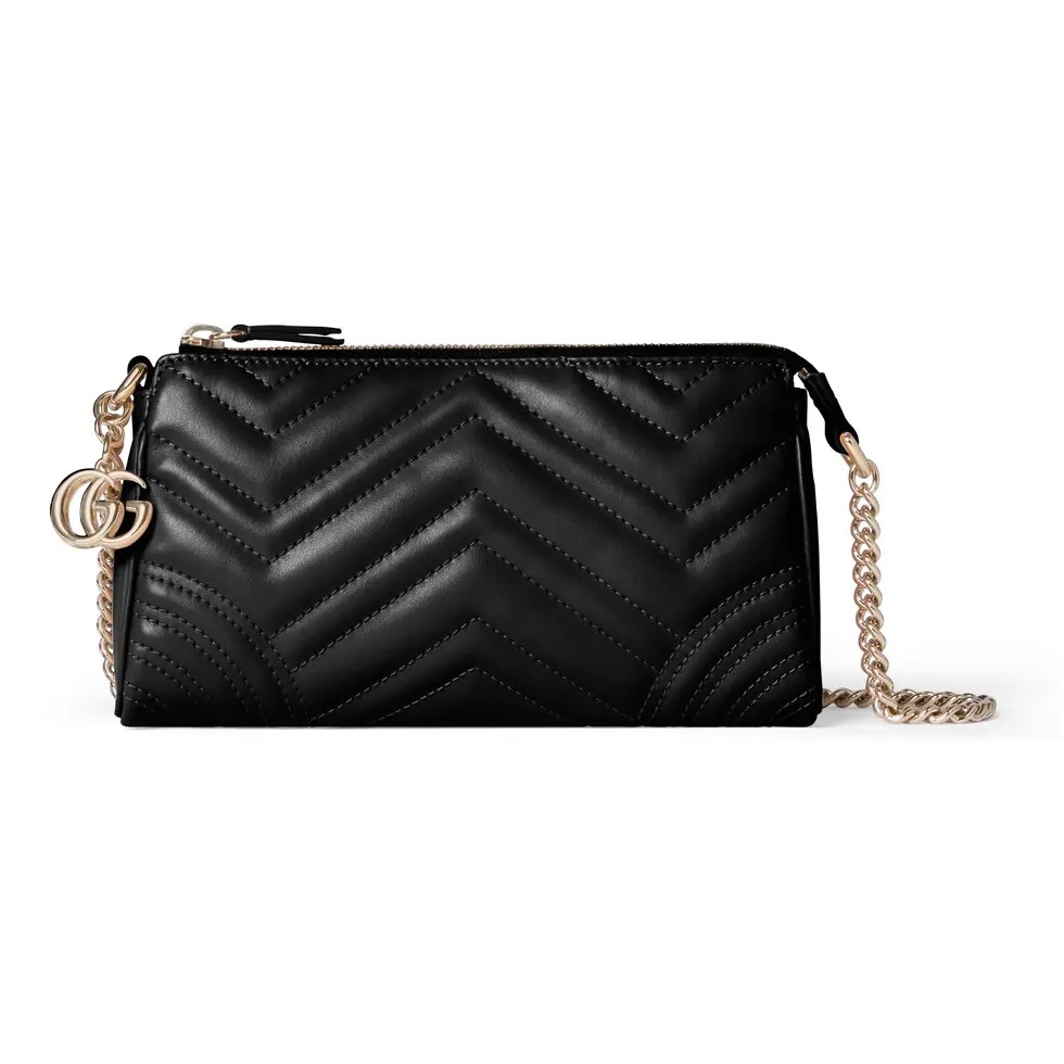 Gucci Marmont Small Shoulder Bag - Black Quilted Leather with Chain Strap 2 i1756531241439 2420 0 0