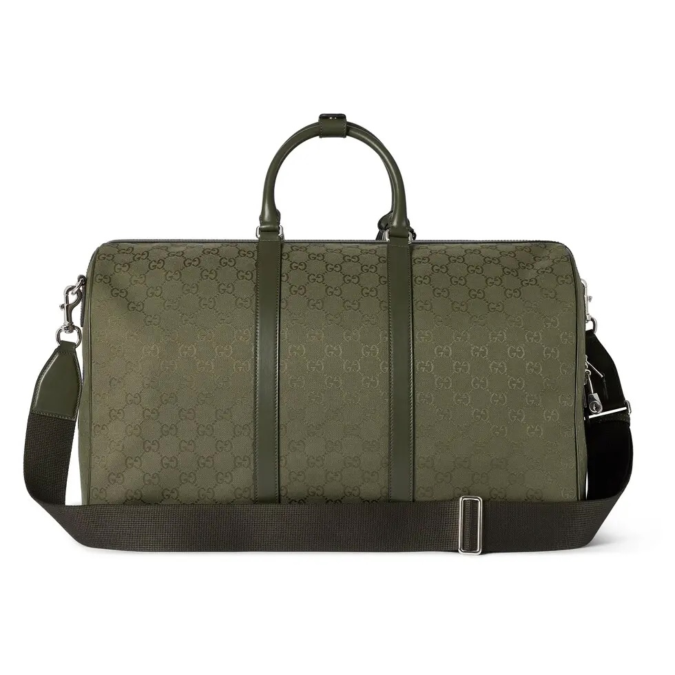 Gucci Green Canvas Duffle Bag with Red and Green Web Detail 9 i1756531692000 402 0 7