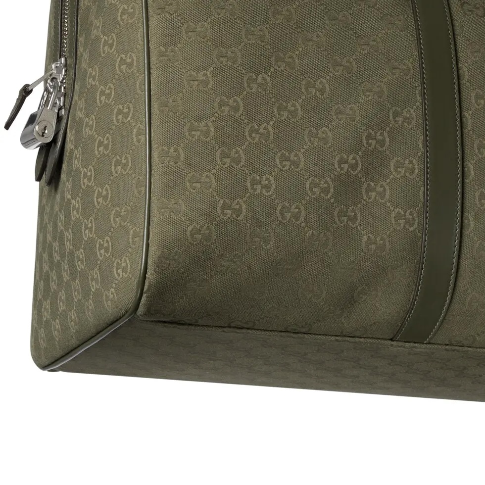 Gucci Green Canvas Duffle Bag with Red and Green Web Detail 12 i1756531692001 7164 0 10