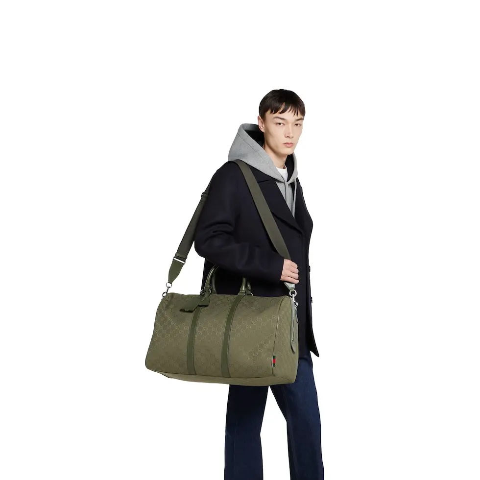 Gucci Green Canvas Duffle Bag with Red and Green Web Detail 5 i1756531693619 3252 0 3