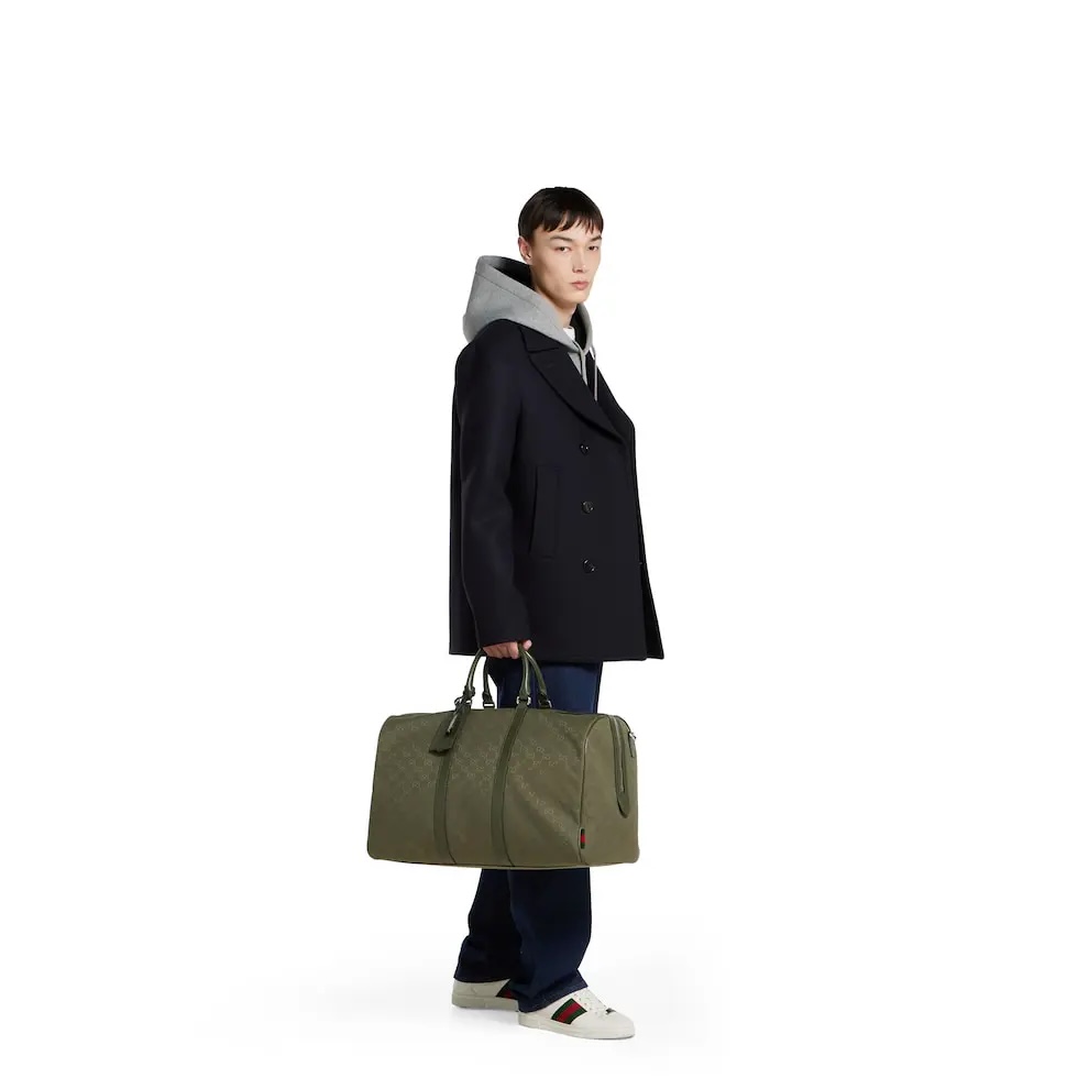 Gucci Green Canvas Duffle Bag with Red and Green Web Detail 4 i1756531693619 5432 0 2