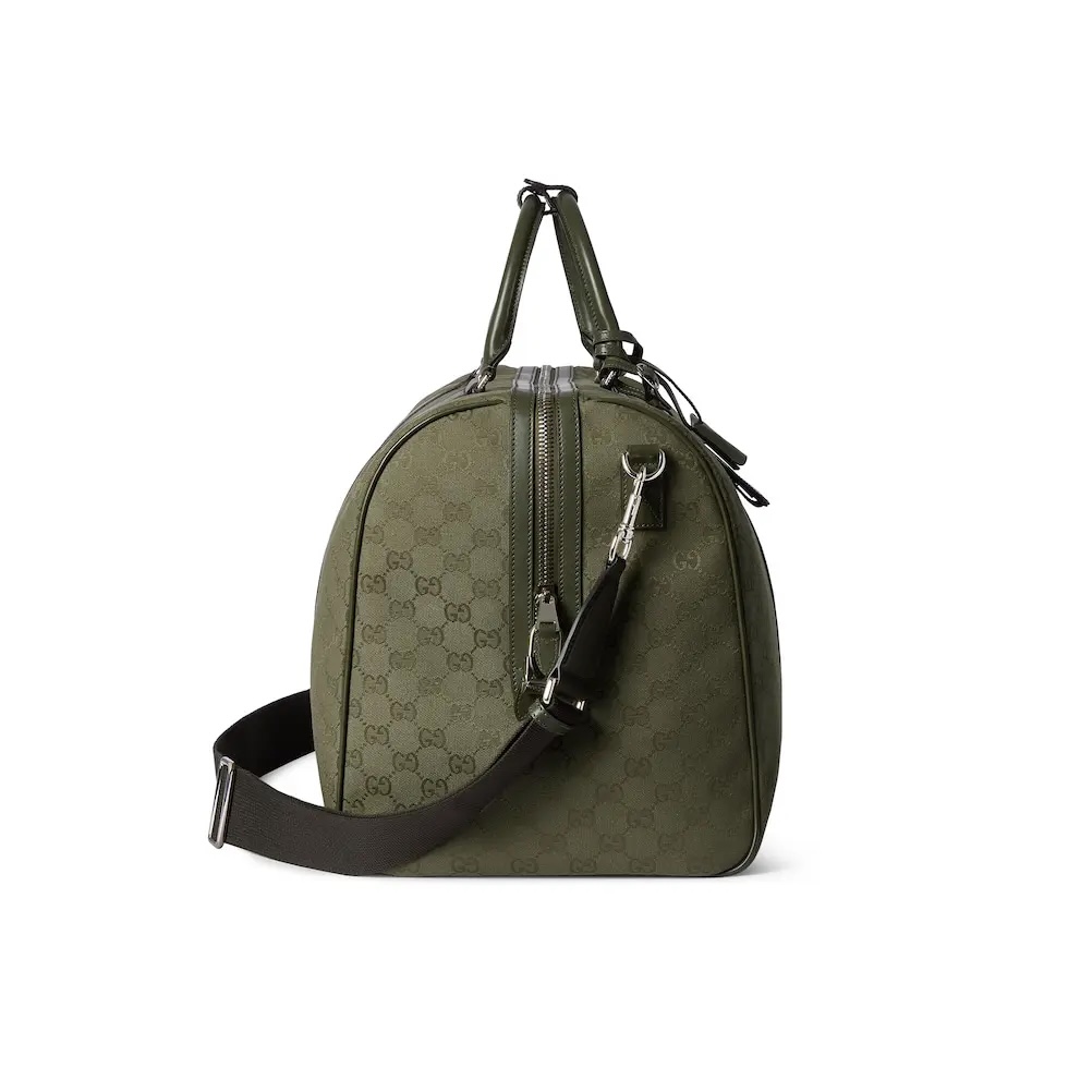 Gucci Green Canvas Duffle Bag with Red and Green Web Detail 10 i1756531693621 5270 0 8
