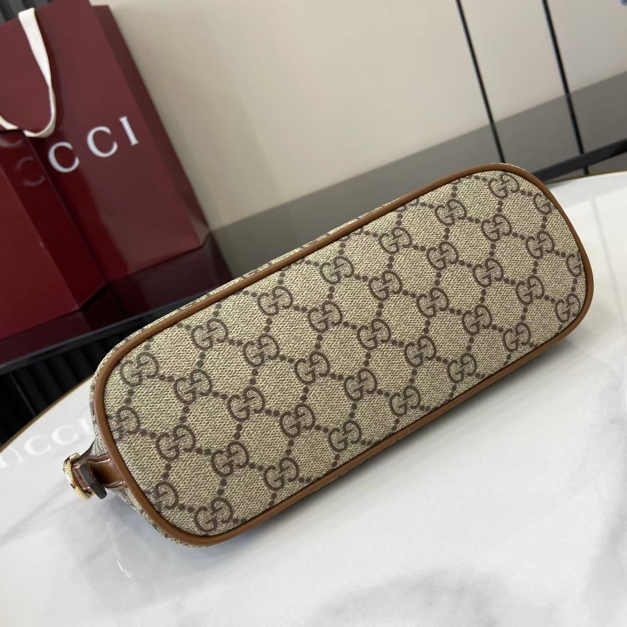 Gucci Emblem Small Shoulder Bag Beige and Dark Brown, Gucci Letter Pattern 5 i1756828196691 6546 0 3
