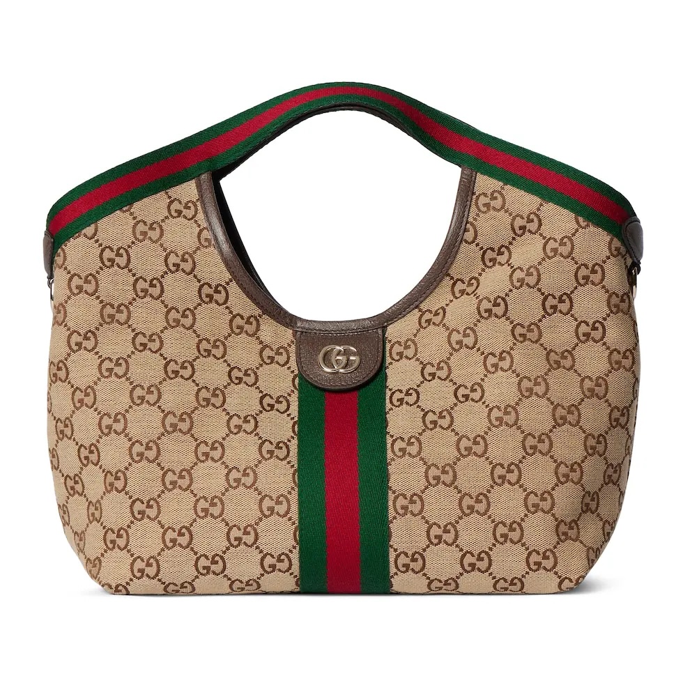 Gucci Giglio Small Tote Bag Beige and Brown GG Canvas with Web Trim 1 i1756967961528 6358 0 0