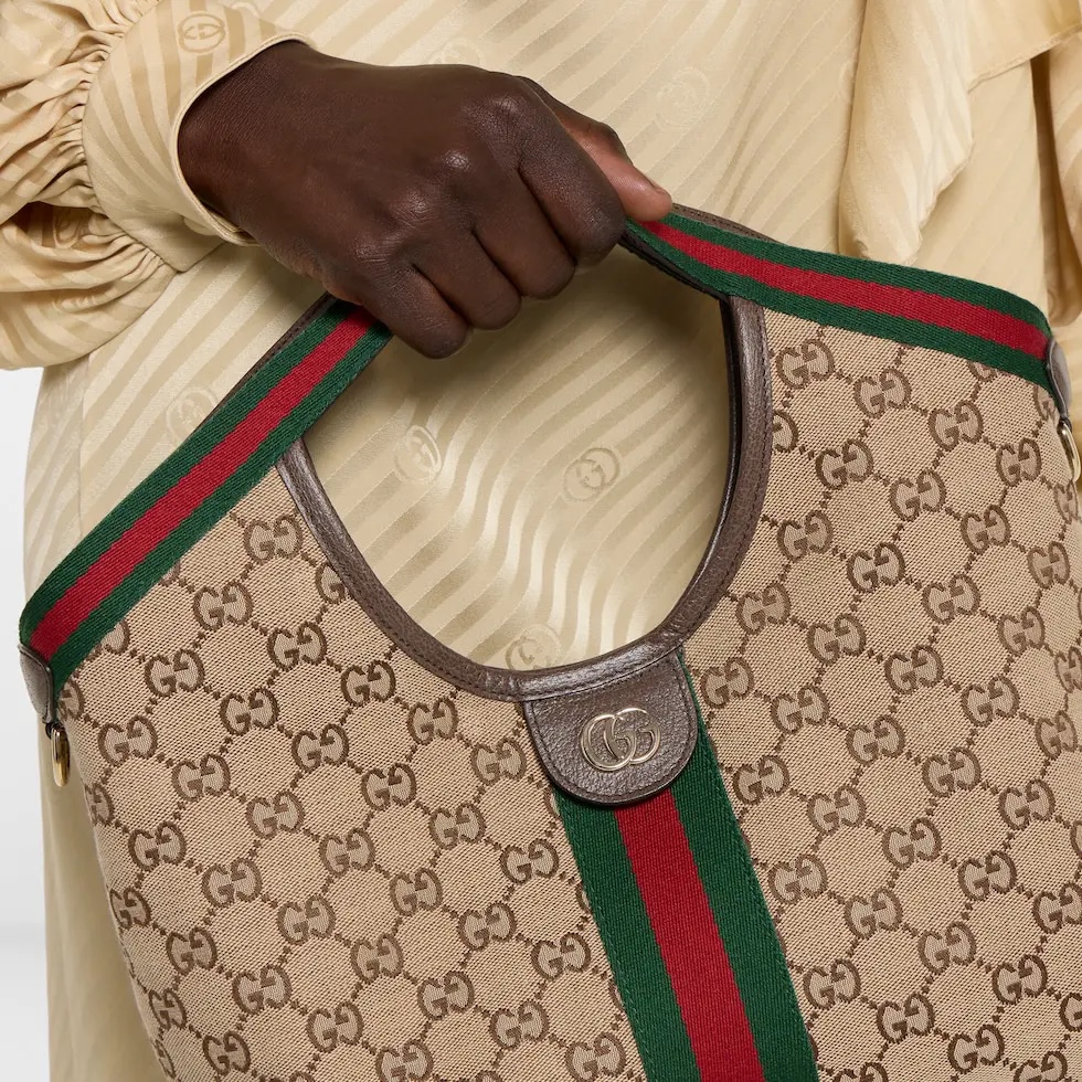 Gucci Giglio Small Tote Bag Beige and Brown GG Canvas with Web Trim 5 i1756967964521 2156 0 4