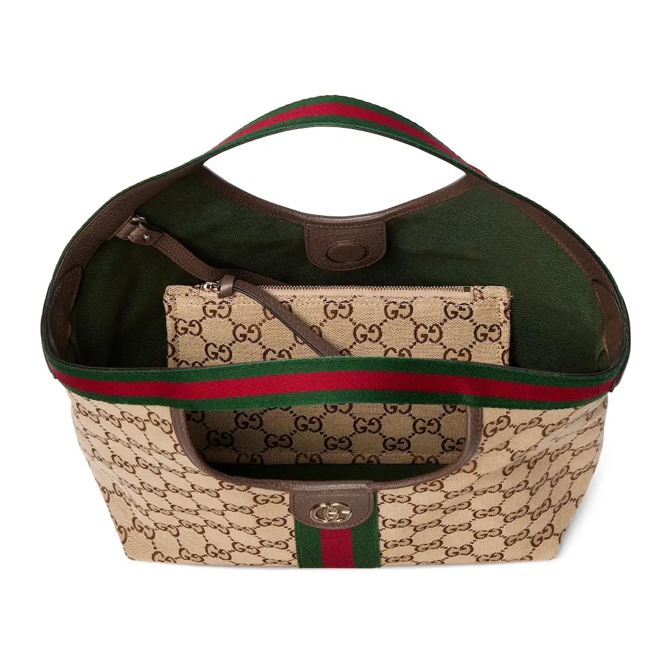 Gucci Giglio Small Tote Bag Beige and Brown GG Canvas with Web Trim 8 i1756967967098 7282 0 7