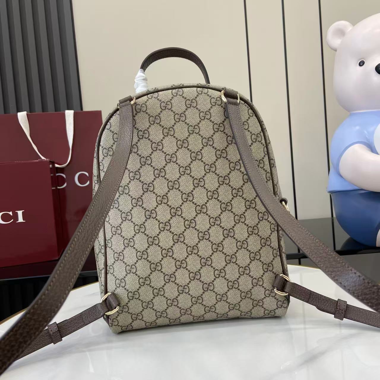 Gucci Ophidia GG Supreme Mini Backpack Beige/Brown Leather Trim 4 i1757138876950 5728 0 2