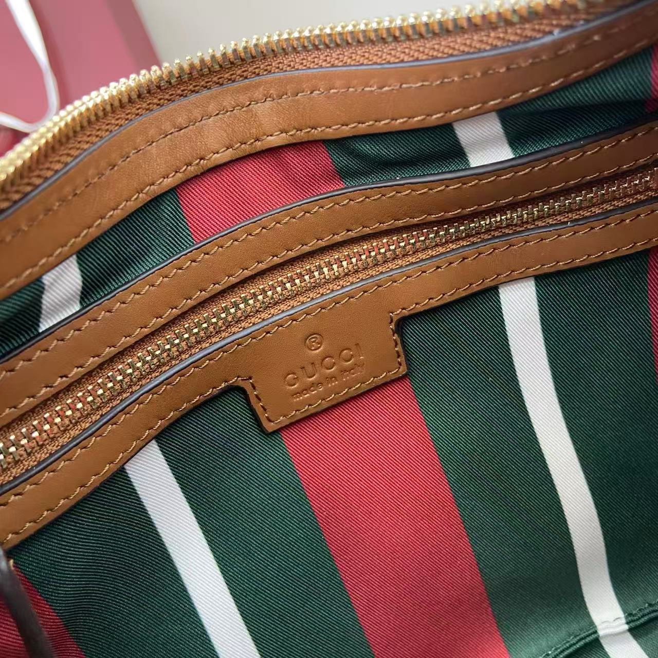 Gucci Emblem Hobo Bag: Beige & Brown, Chain Strap, Adjustable Leather Strap 10 i1757575086123 4428 0 8