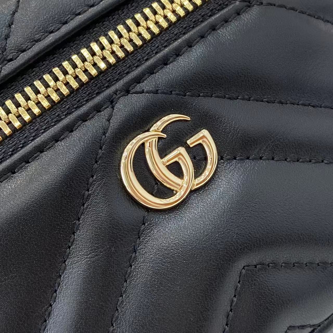 Gucci Marmont Chain Cosmetic Bag - Black Quilted Leather, 15cm 6 i1757575850623 4054 0 4