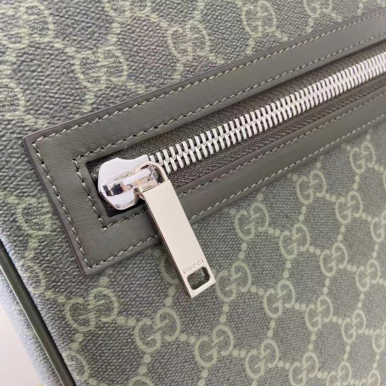 Gucci Supreme Canvas Messenger Bag, Forest Green with Leather Trim 5 i1757746201892 2551 0 4