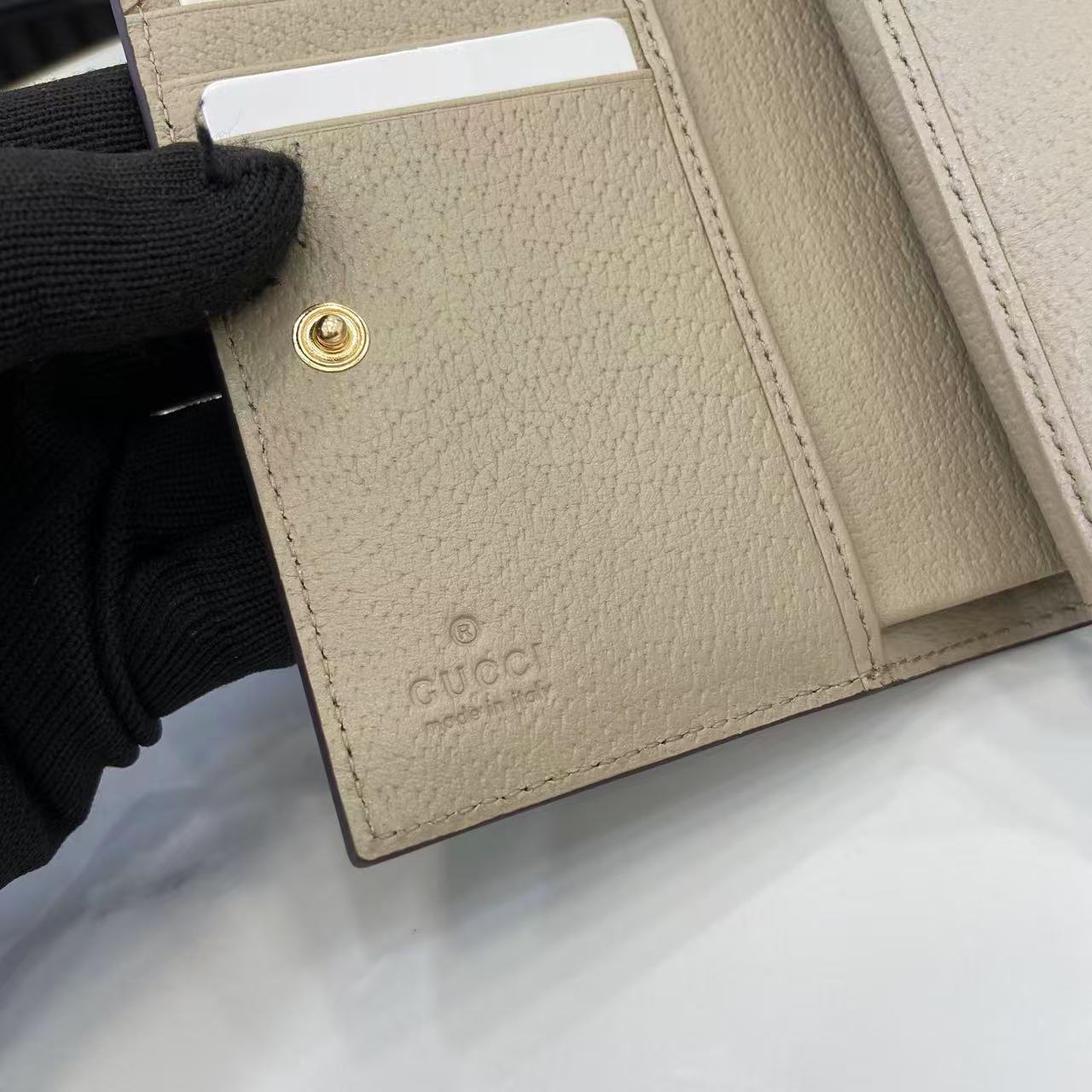 Gucci Marmont Beige Supreme Canvas Card Case Wallet with Double G Hardware 9 i1757929812194 5280 0 7