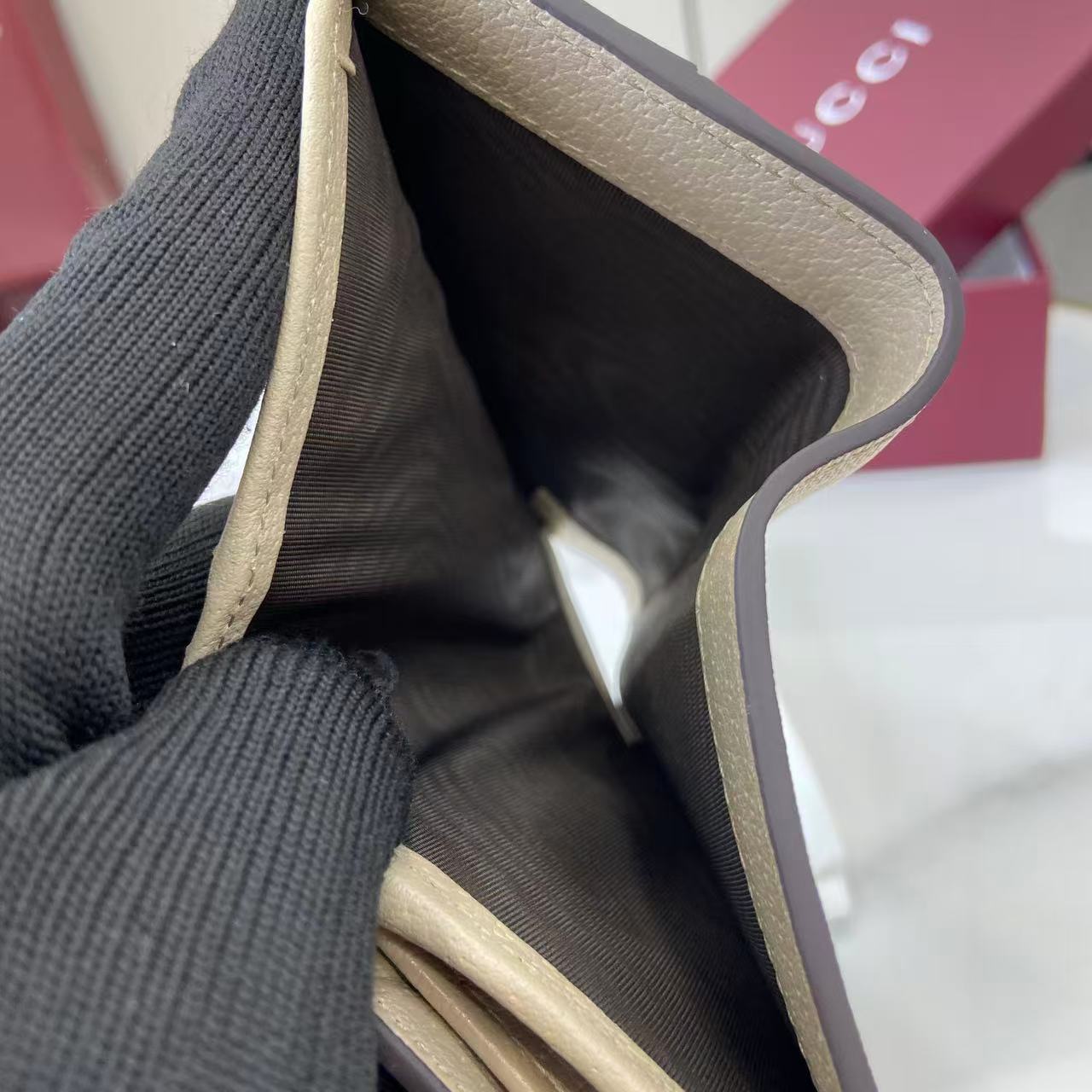 Gucci Marmont Beige Supreme Canvas Card Case Wallet with Double G Hardware 10 i1757929821583 7301 0 8
