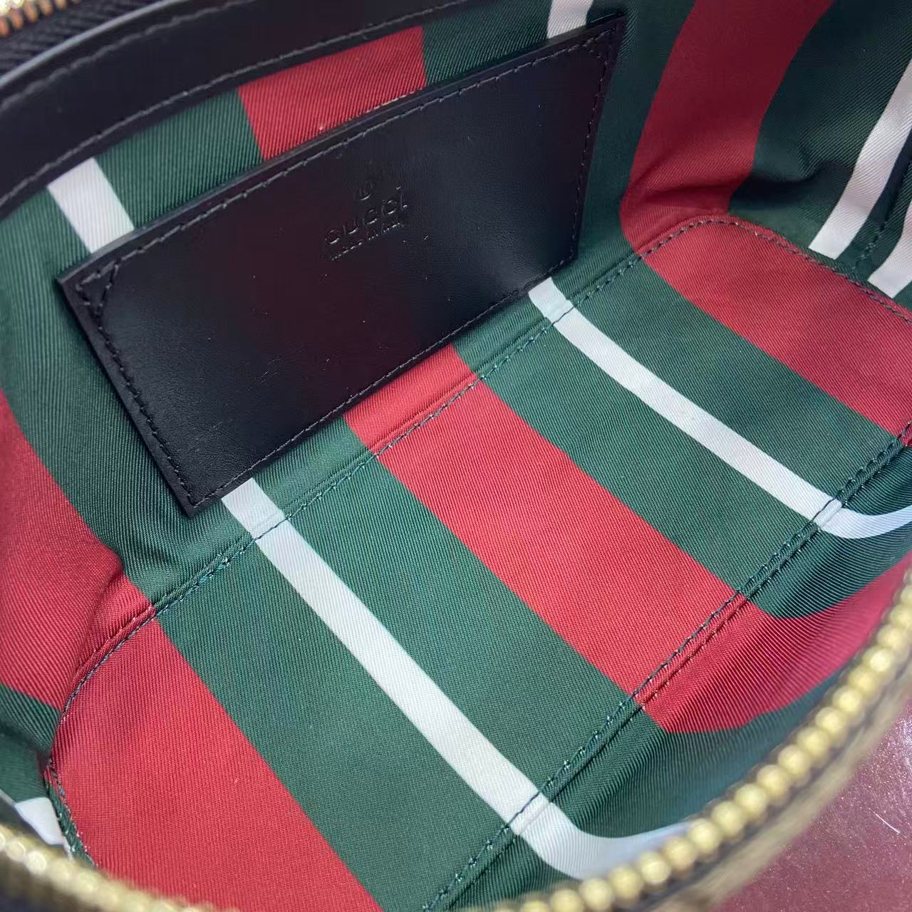Gucci Emblem Small Shoulder Bag Beige & Dark Brown GG Print, Black Leather Trim 8 i1757930183622 5517 0 7