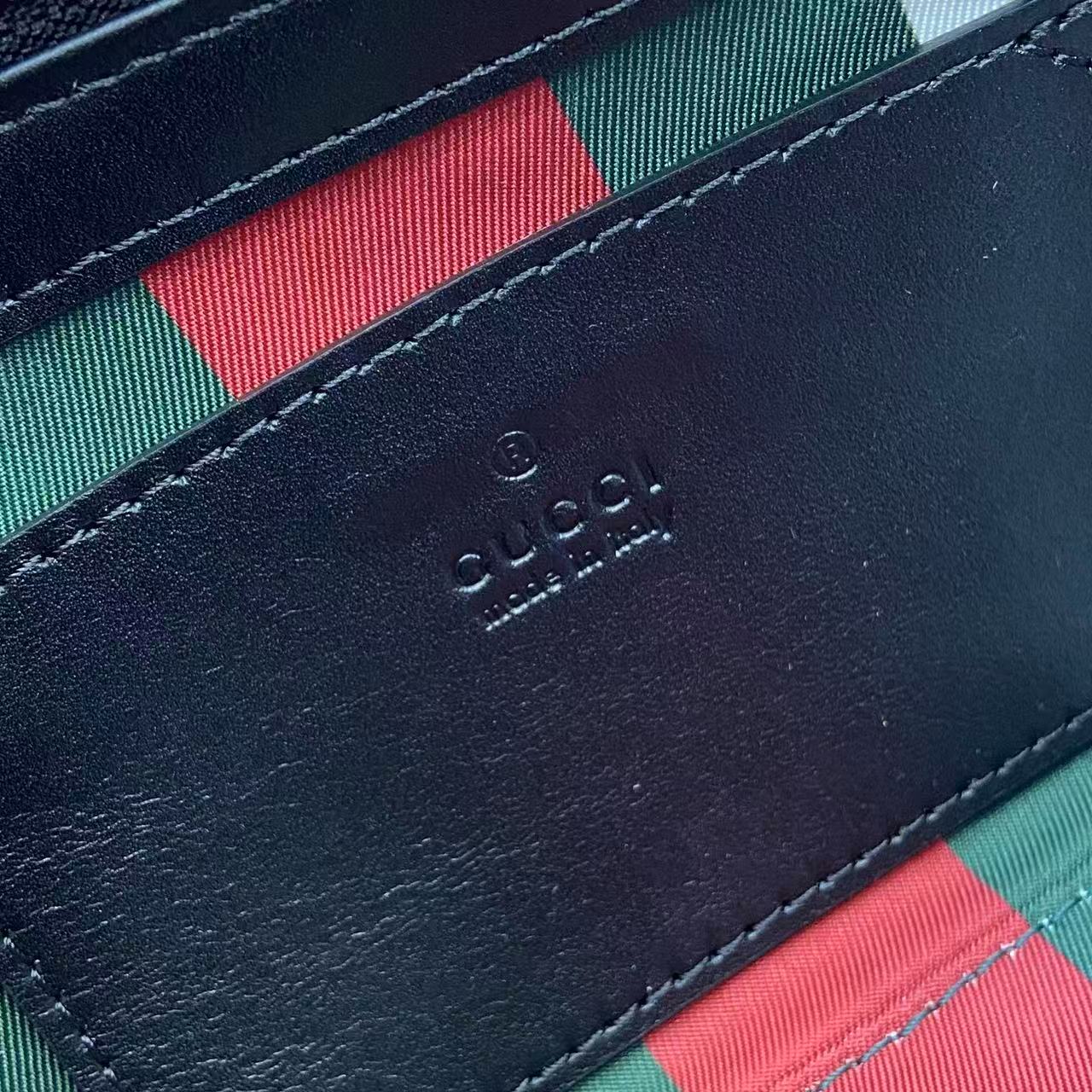 Gucci Emblem Small Shoulder Bag Beige & Dark Brown GG Print, Black Leather Trim 9 i1757930183624 317 0 8