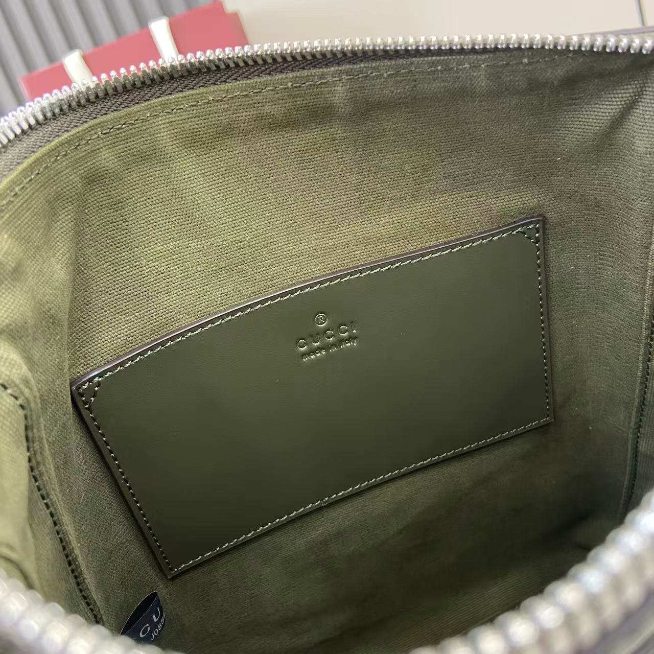 Gucci Supreme Canvas Messenger Bag, Forest Green with Leather Trim 9 i1757942765602 8427 0 8