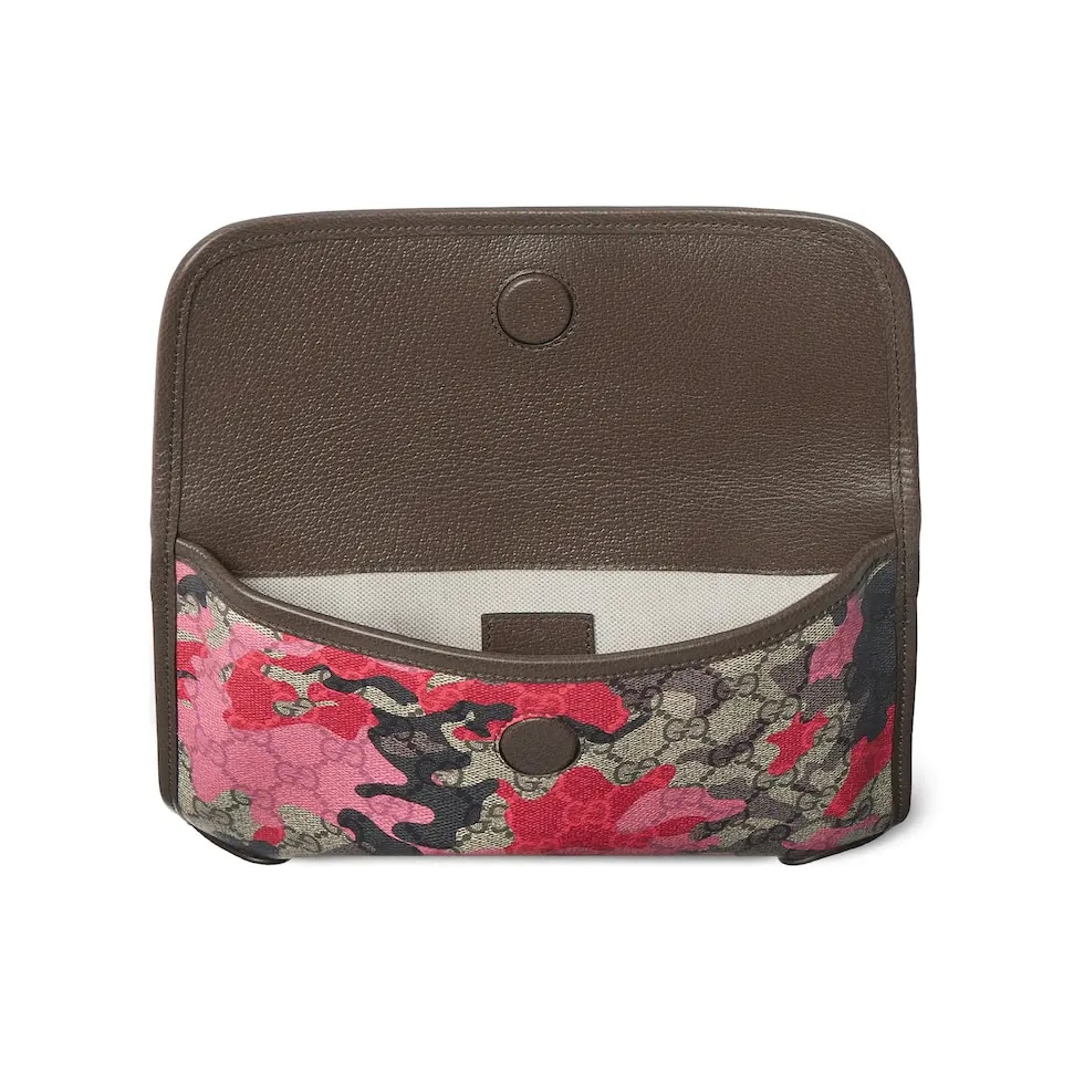 Gucci GG Supreme pink camo crossbody