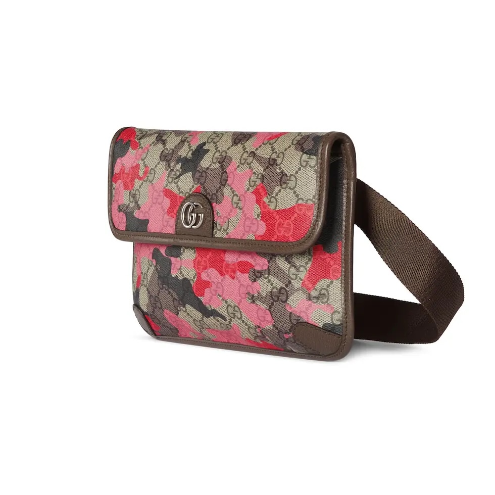 Gucci GG Supreme with pink red camo crossbody