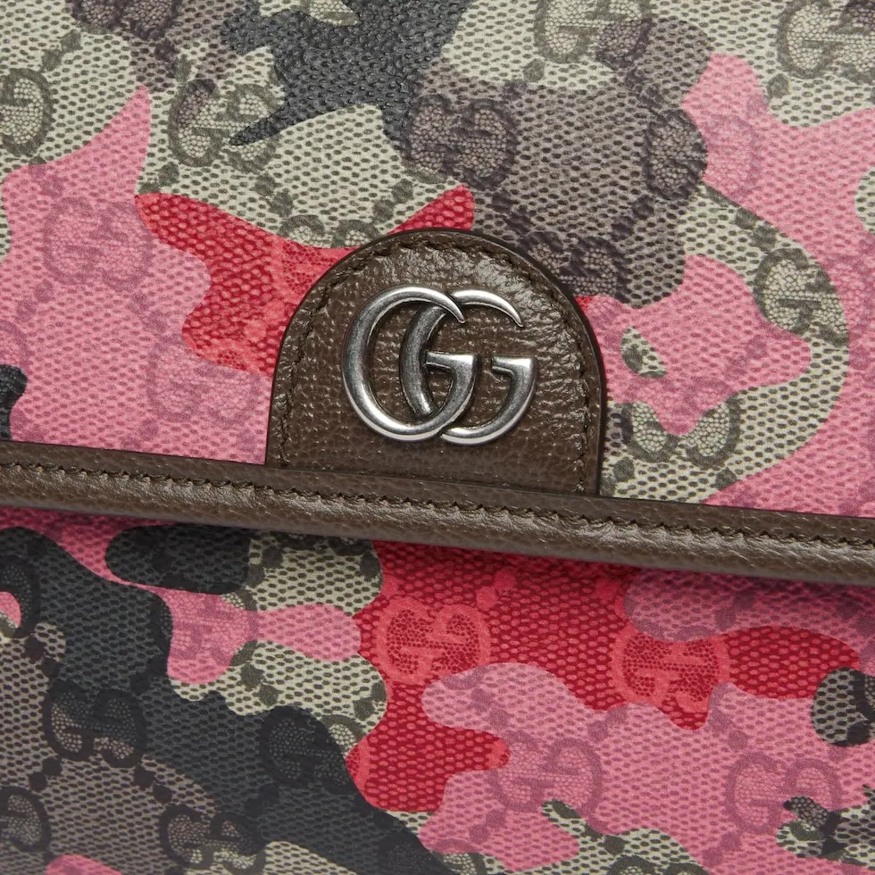 Gucci GG Supreme pink camo crossbody