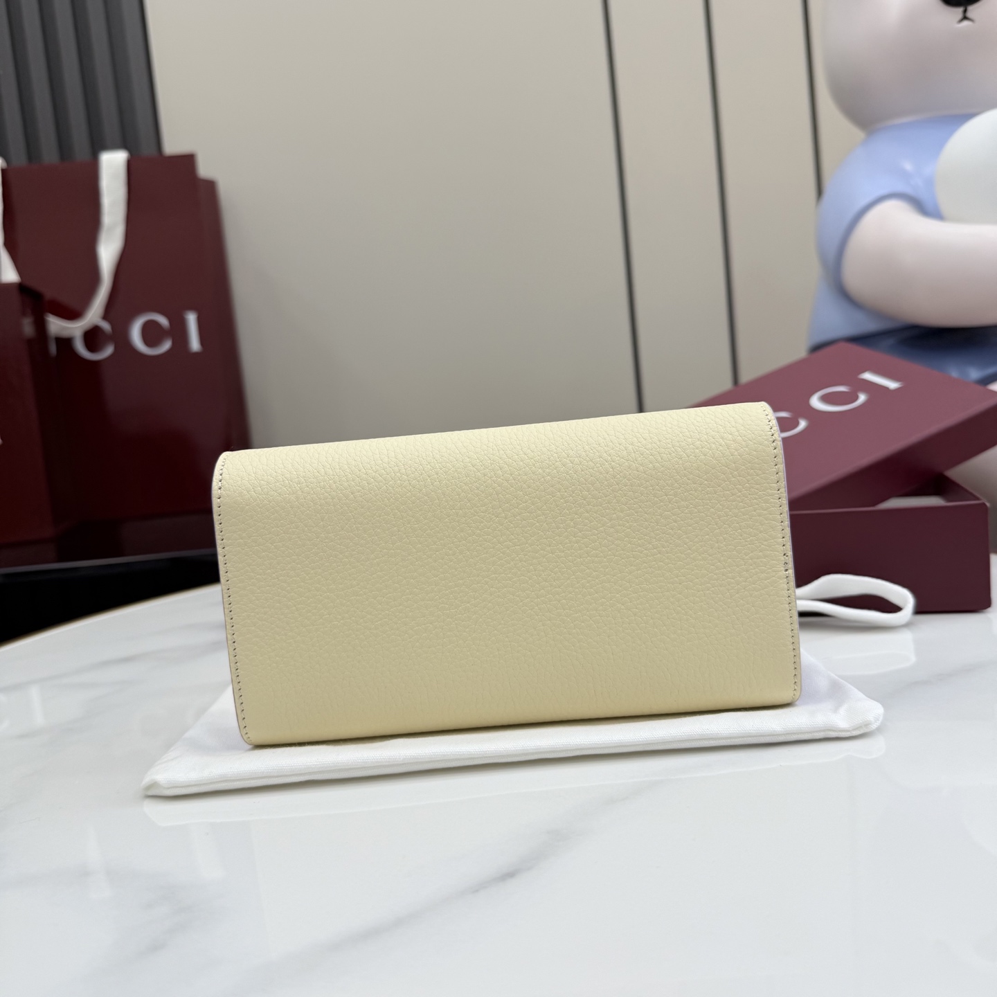 Портмоне Gucci кремовое с логотипом GG
