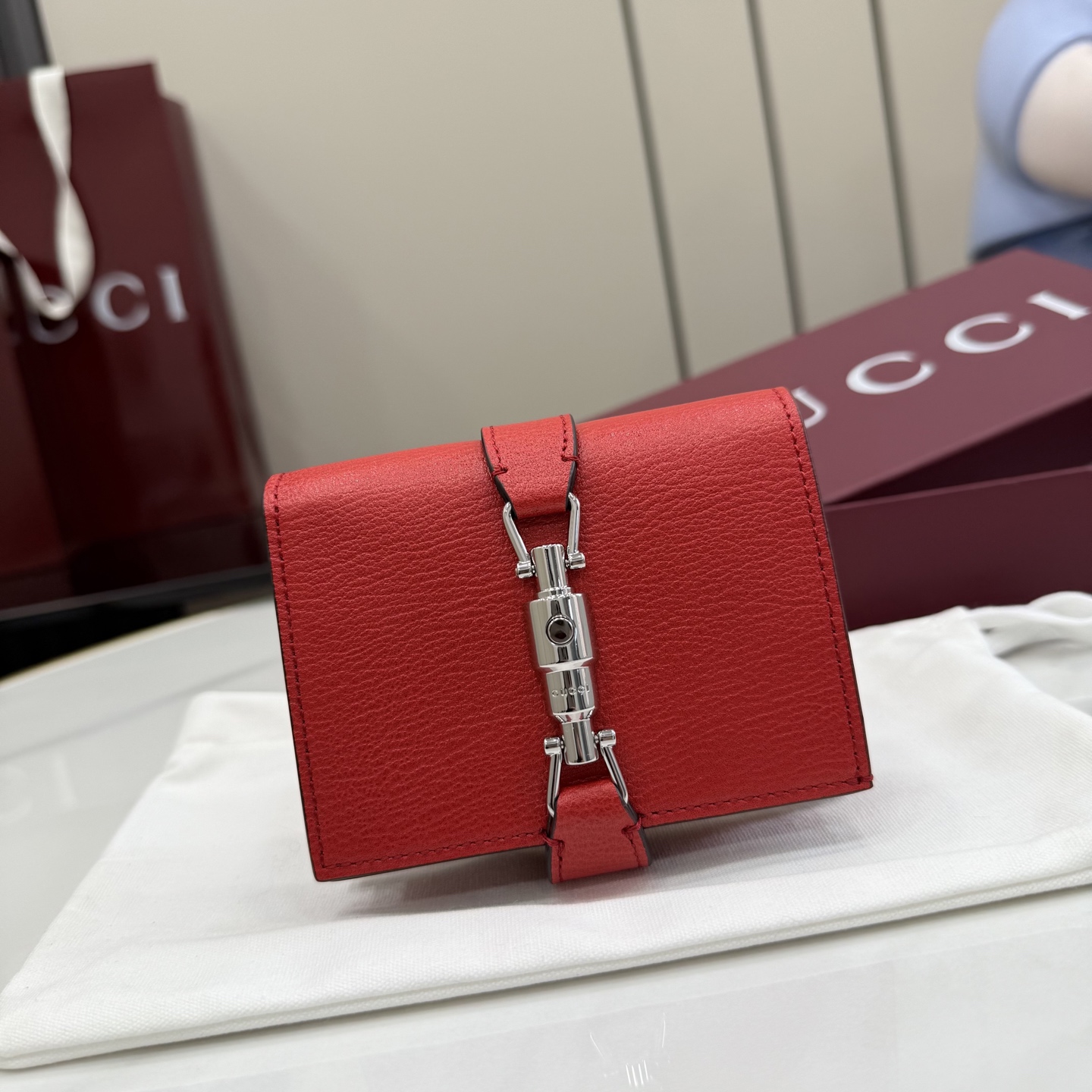 Кожаный кошелёк Gucci с замком