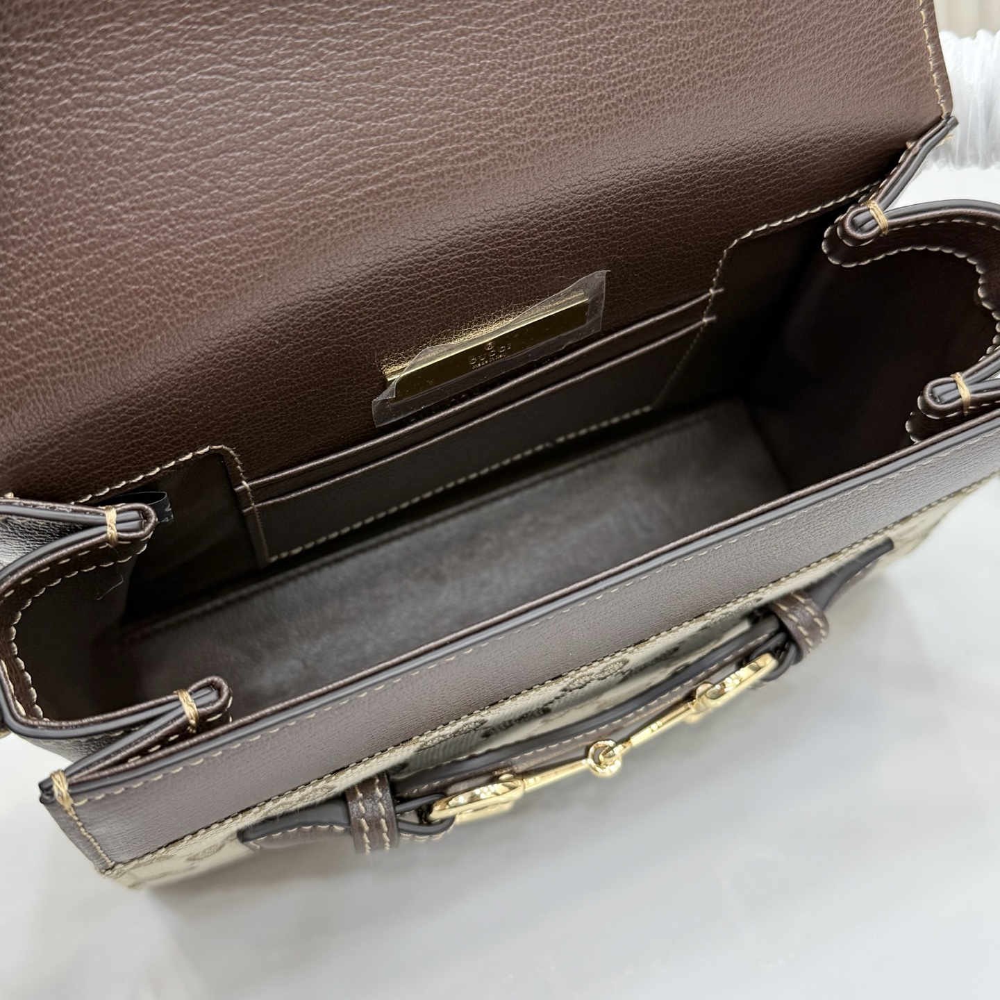 gucci horsebit duomo small brown gg canvas bag