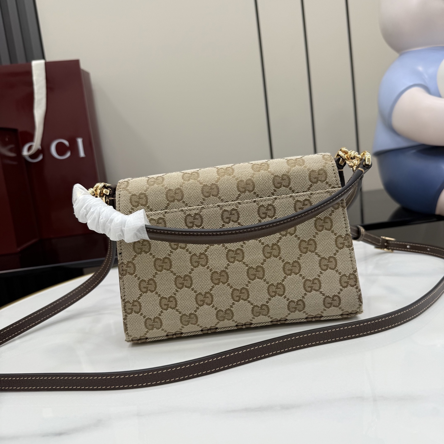 gucci horsebit duomo small brown gg canvas bag