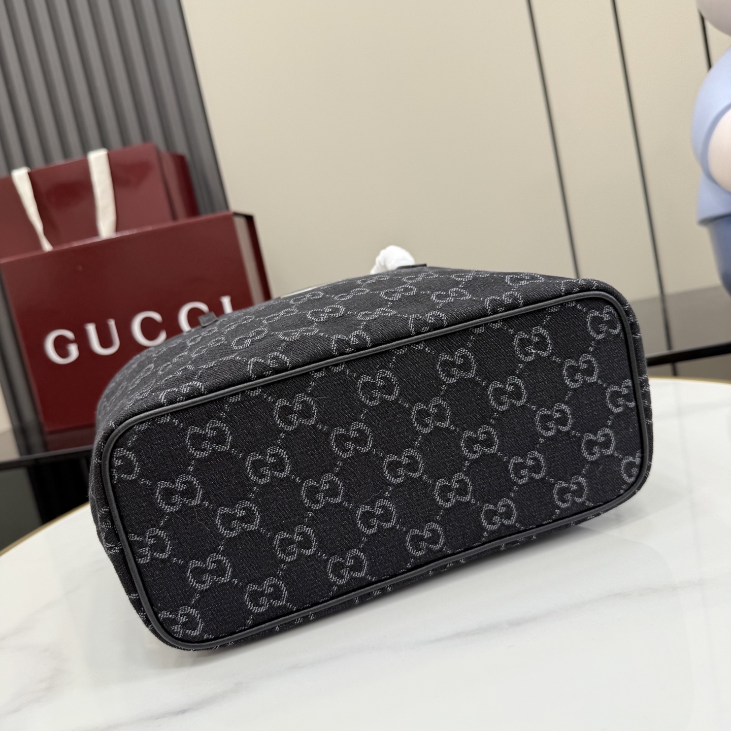 gucci tribeca black gg denim tote bag