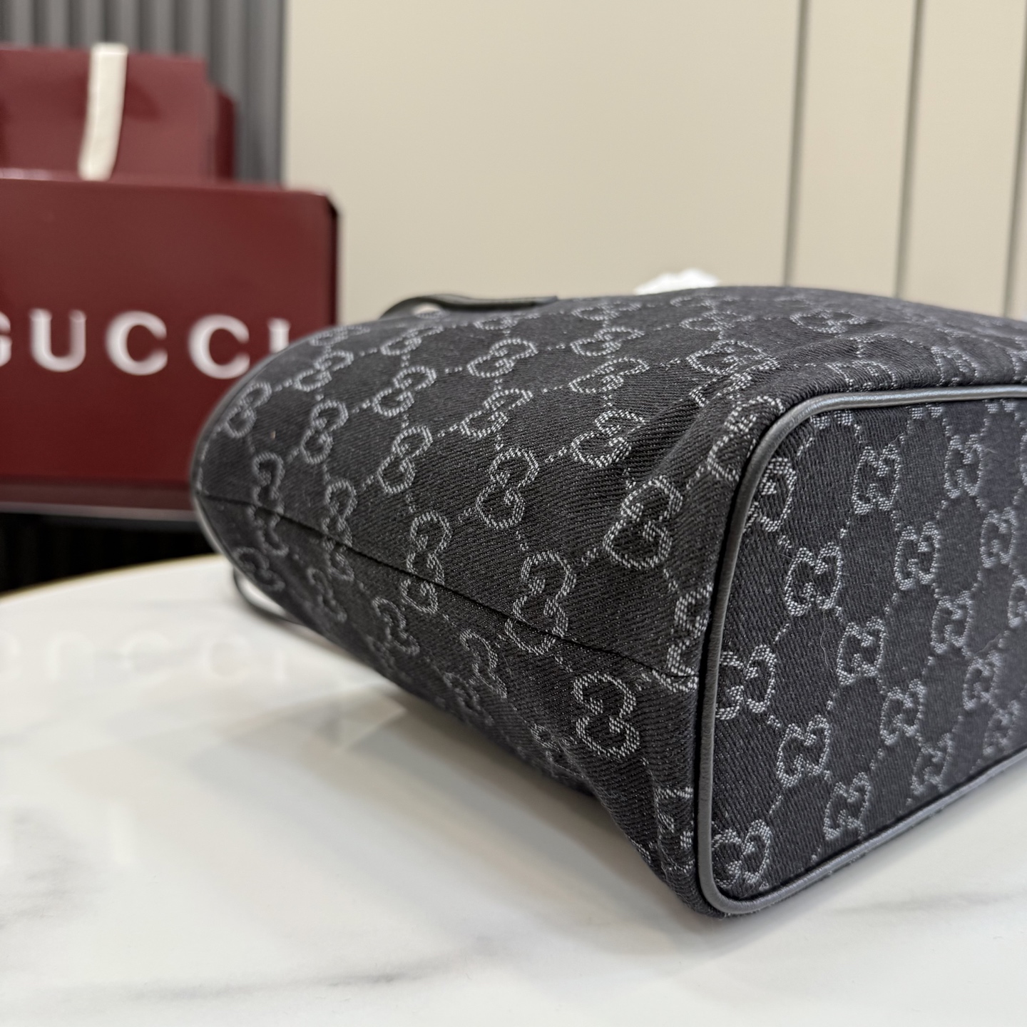 gucci tribeca black gg denim tote bag