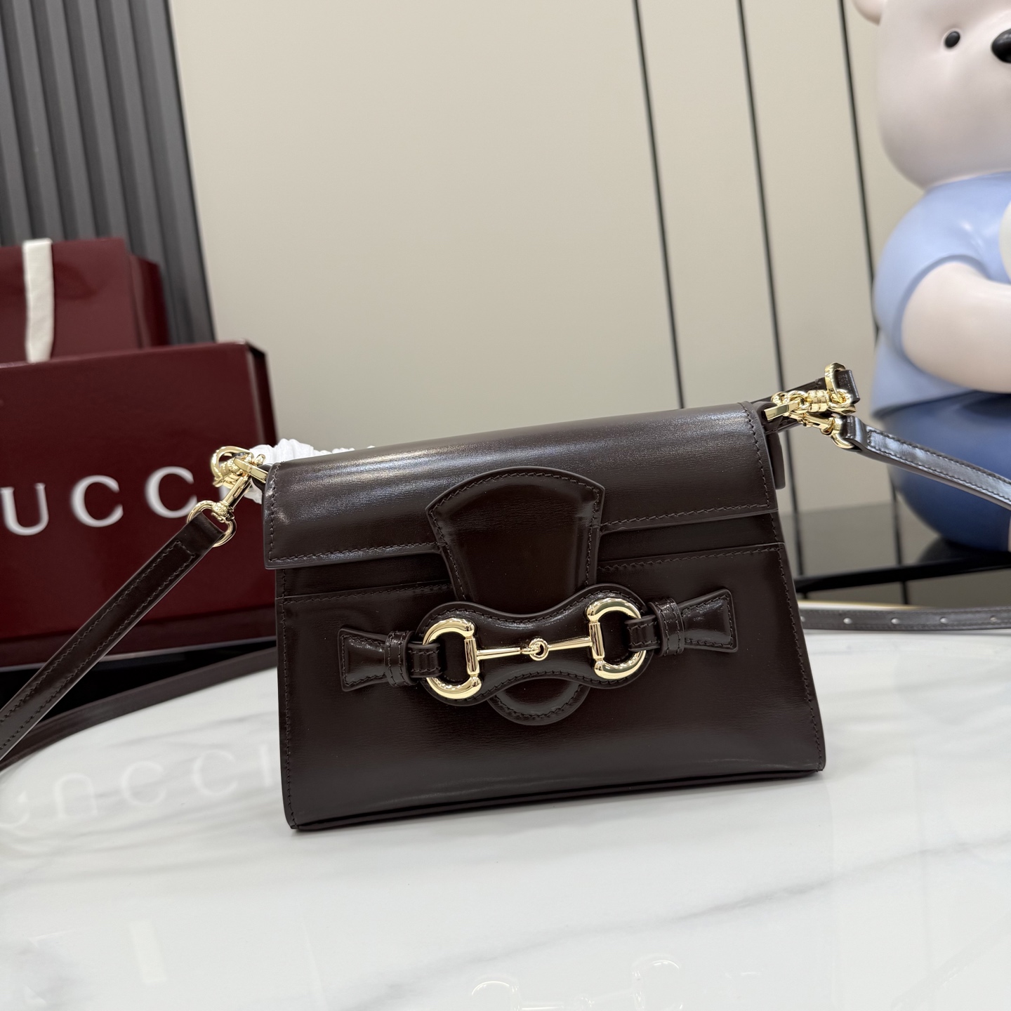 gucci horsebit duomo brown medium top handle bag