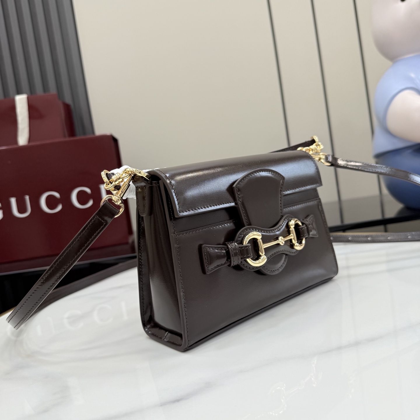 gucci horsebit duomo brown medium top handle bag