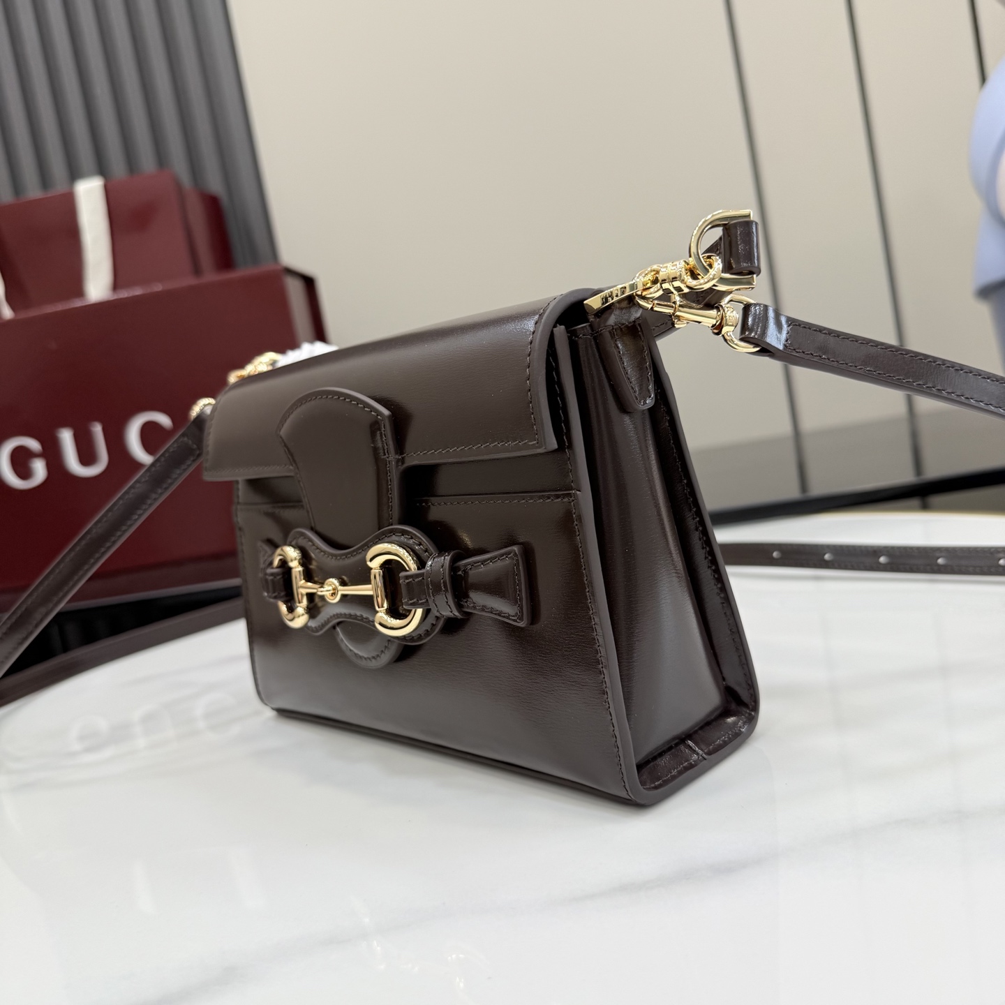 gucci horsebit duomo brown medium top handle bag