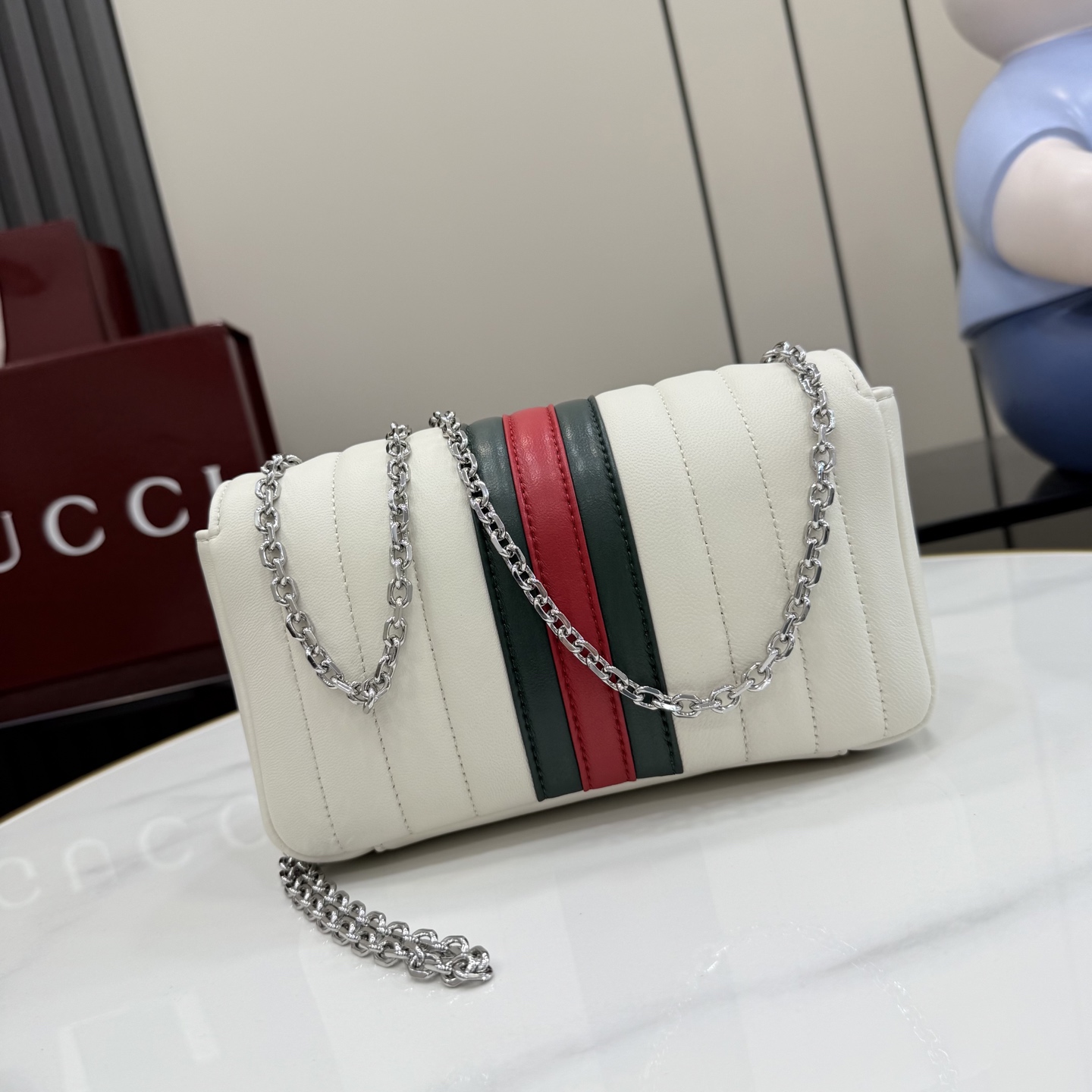 gucci jetset gg marmont white small shoulder bag