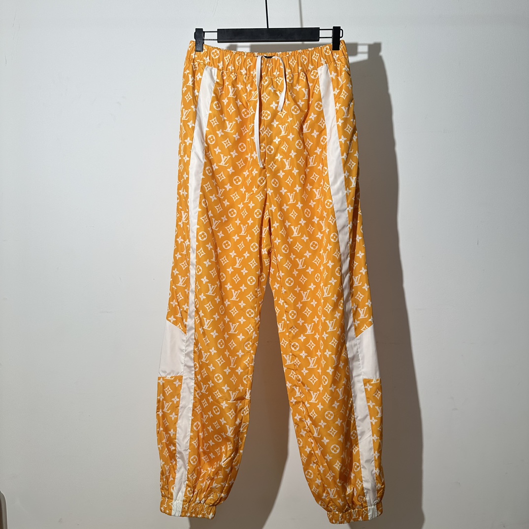 Louis Vuitton Kleding Broek Geel Afdrukken Unisex Herfstcollectie Joggingbroek