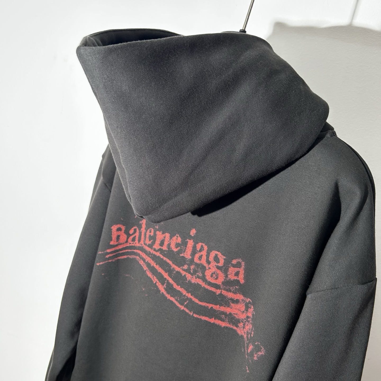 Balenciaga Distressed Logo Black Hoodie Pullover Sweatshirt | Size S-XL 16 i1758360210046 4855 0 14