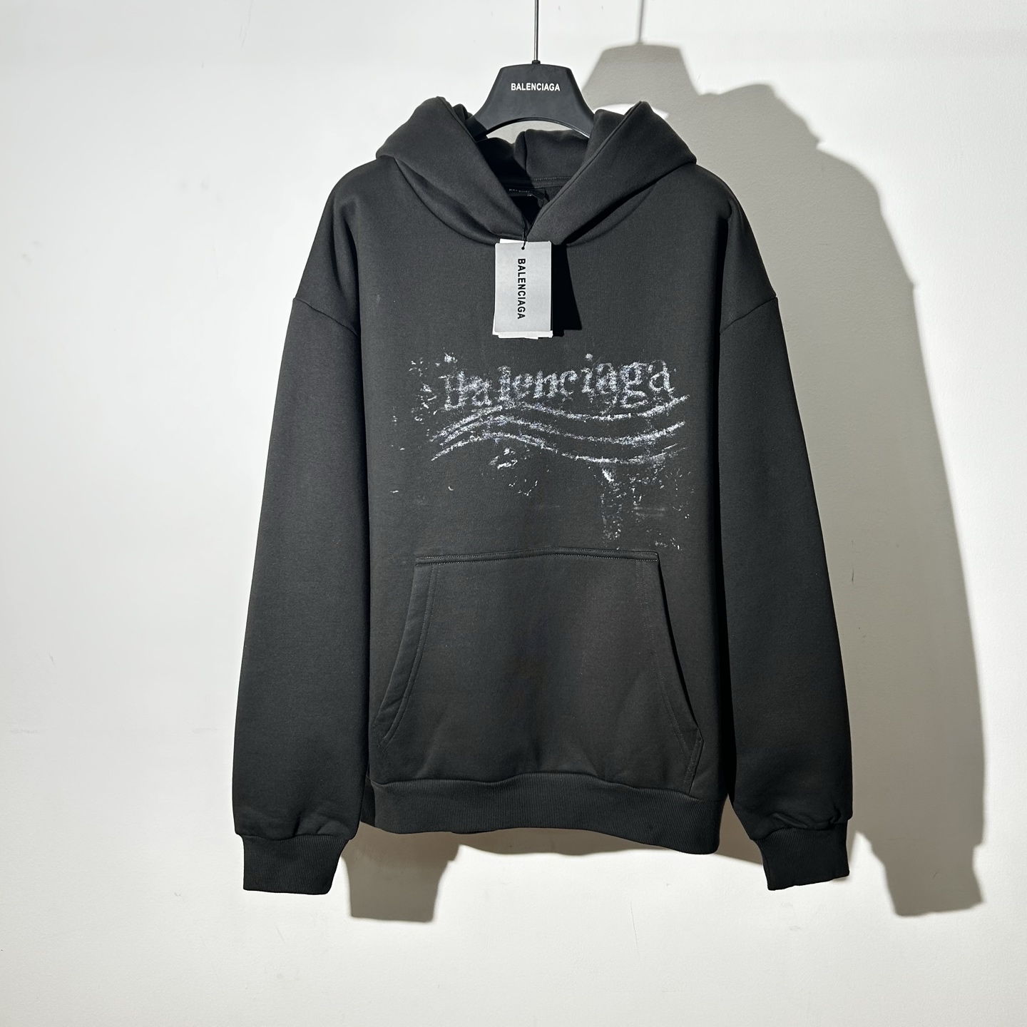 Balenciaga Distressed Logo Black Hoodie Pullover Sweatshirt | Size S-XL 2 i1758360211177 5291 0 0