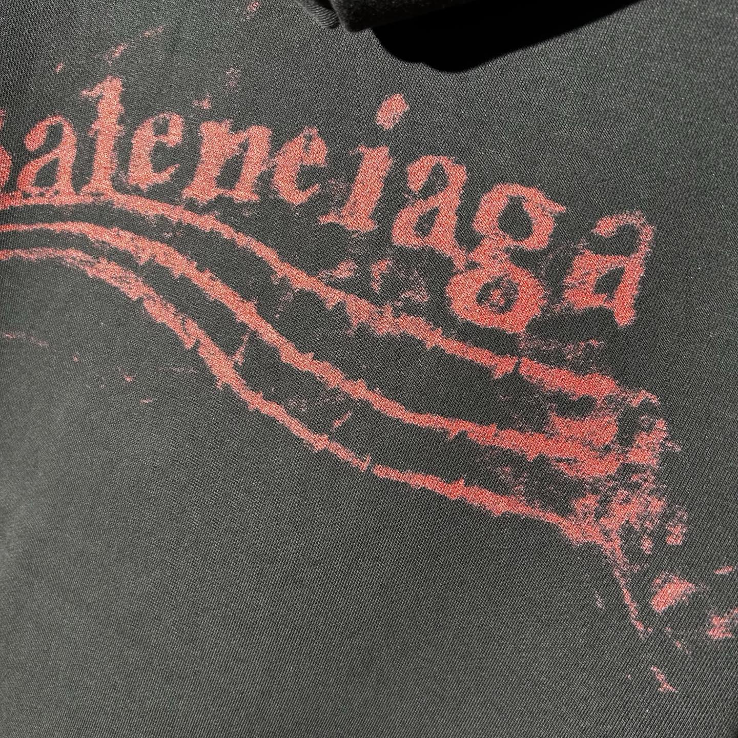 Balenciaga Distressed Logo Black Hoodie Pullover Sweatshirt | Size S-XL 15 i1758360212597 7305 0 13