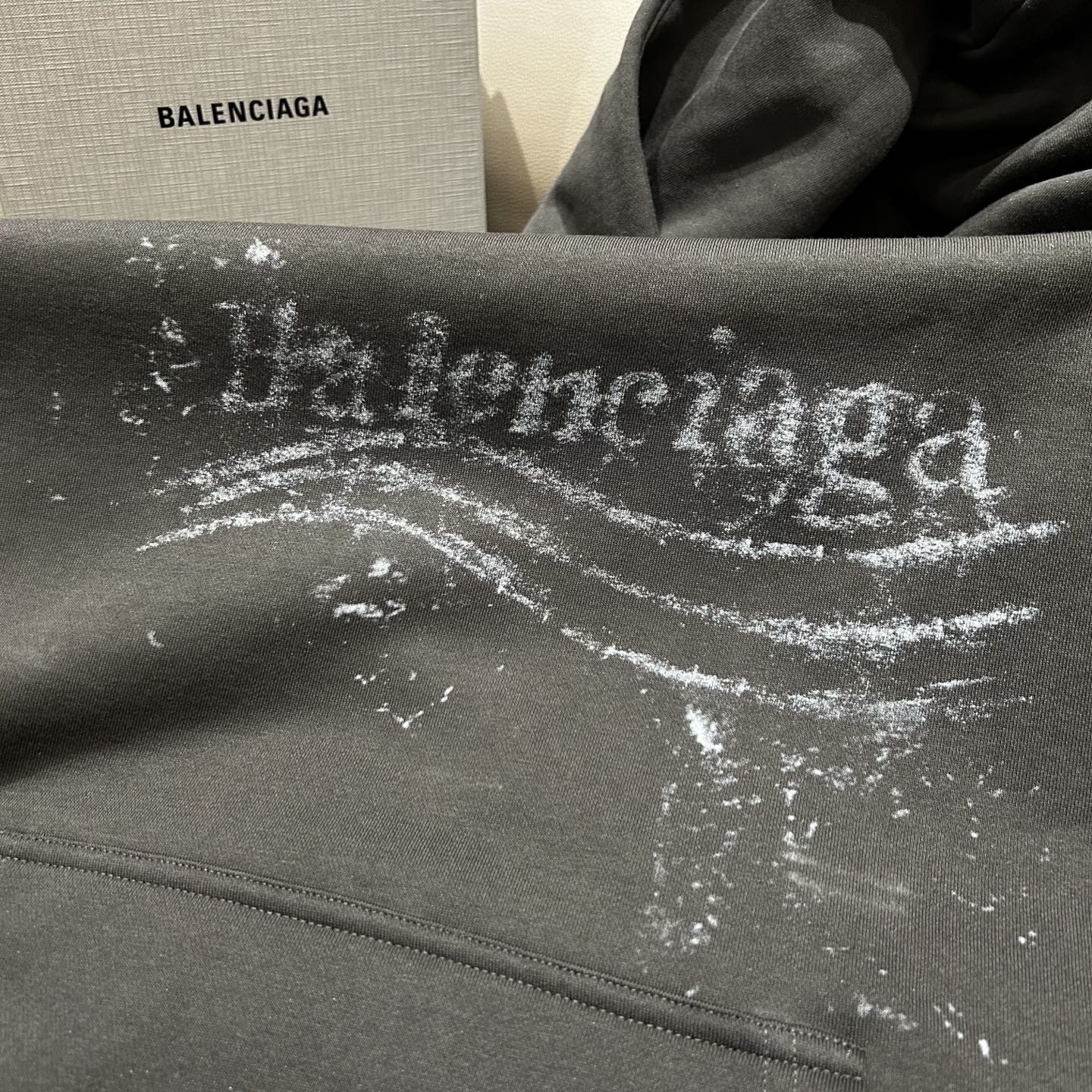 Balenciaga Distressed Logo Cotton Blend Hoodie - Stylish Comfort, S-XL 8 i1758360839716 9120 0 6