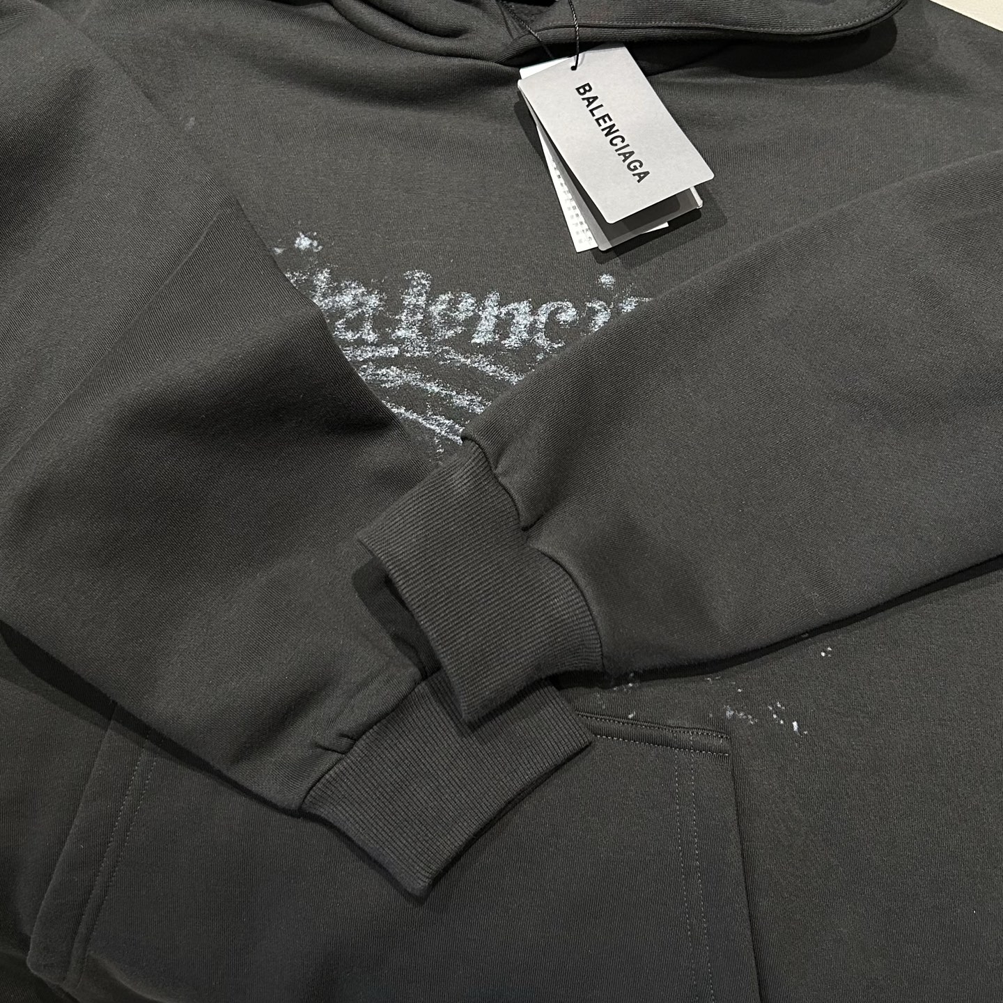 Balenciaga Distressed Logo Cotton Blend Hoodie - Stylish Comfort, S-XL 6 i1758360839802 5166 0 4