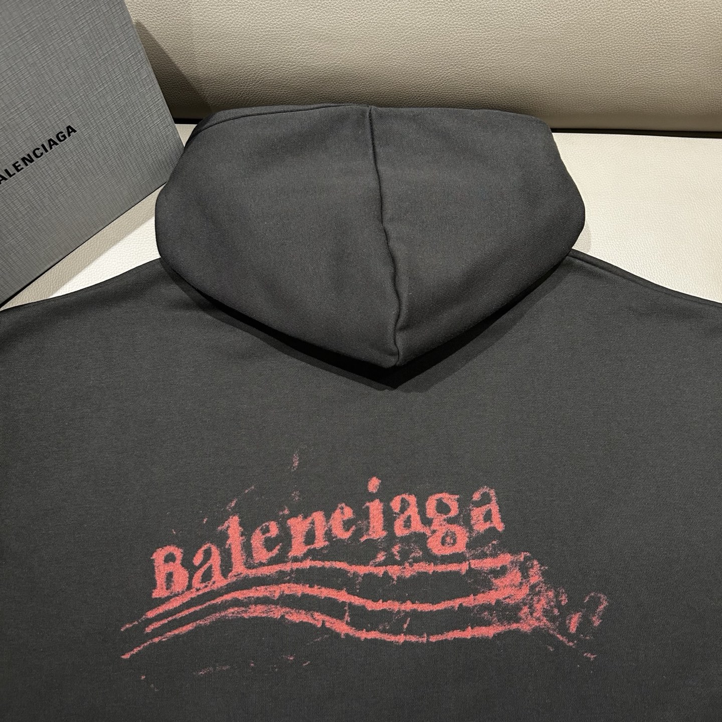 Balenciaga Distressed Logo Cotton Blend Hoodie - Stylish Comfort, S-XL 5 i1758360839822 6958 0 3