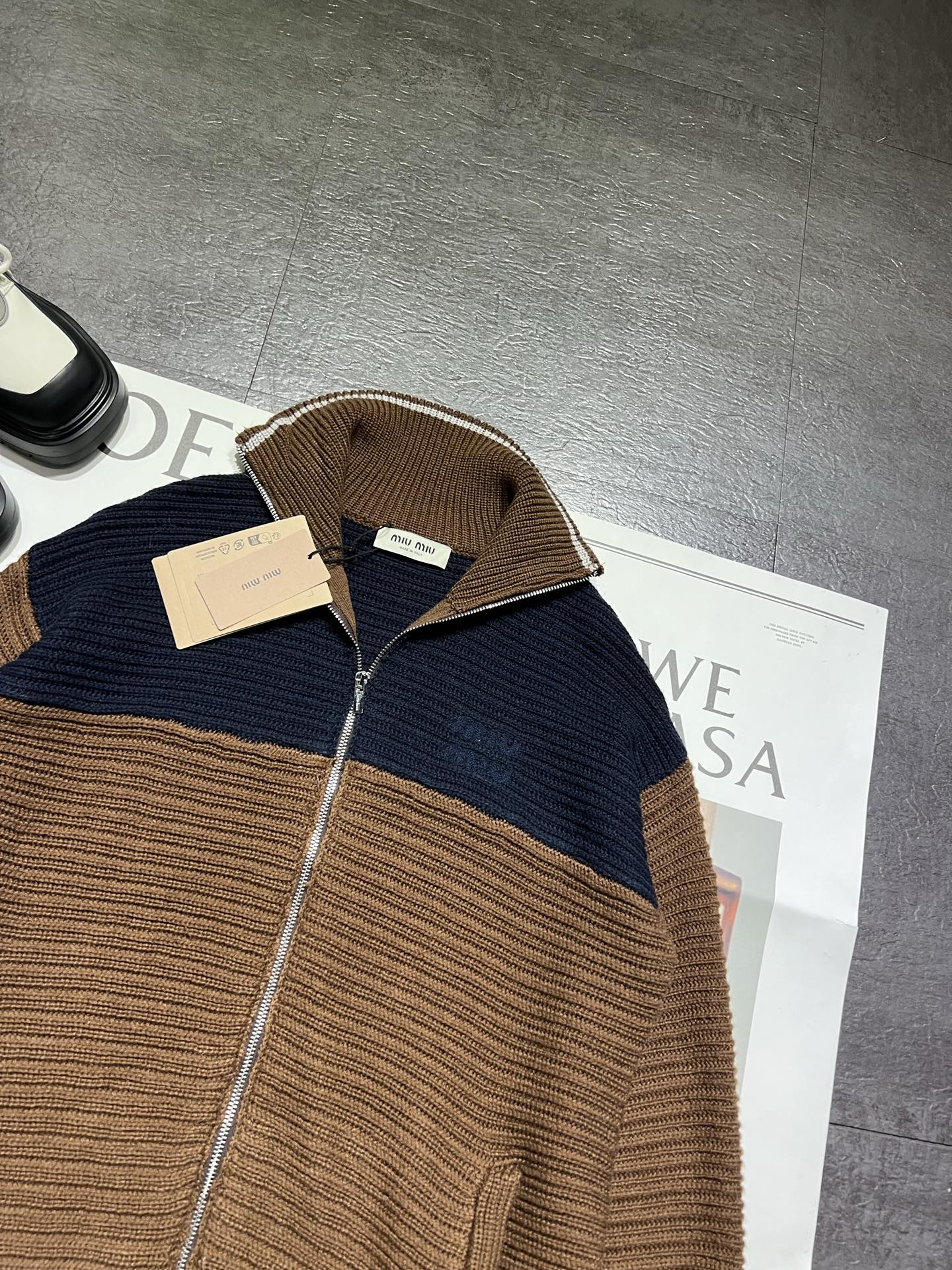 Miu Miu Inspired Knitted Cardigan - Striped Resort Style Knitwear 3 i1761717462389 7212 0 1