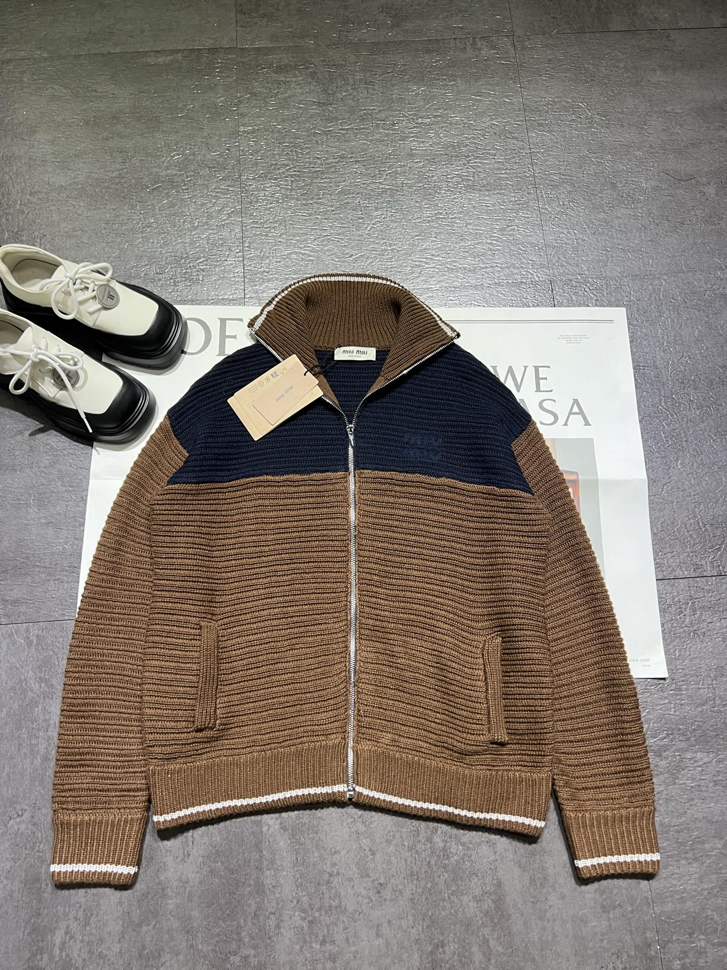 Miu Miu Inspired Knitted Cardigan - Striped Resort Style Knitwear 8 i1761717464463 7642 0 7