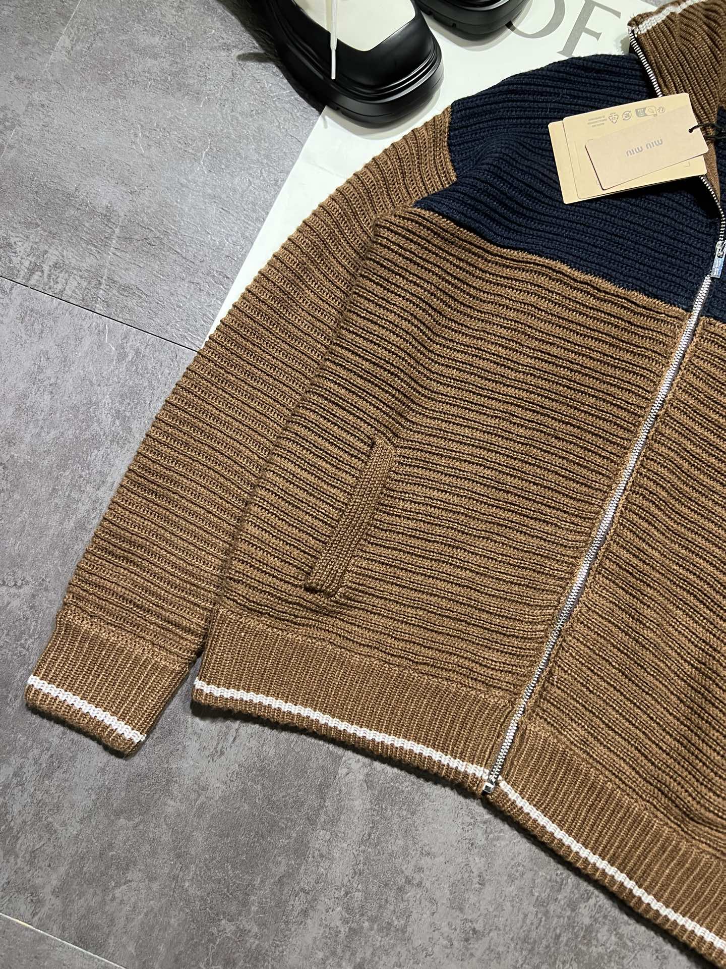 Miu Miu Inspired Knitted Cardigan - Striped Resort Style Knitwear 4 i1761717471296 5239 0 2