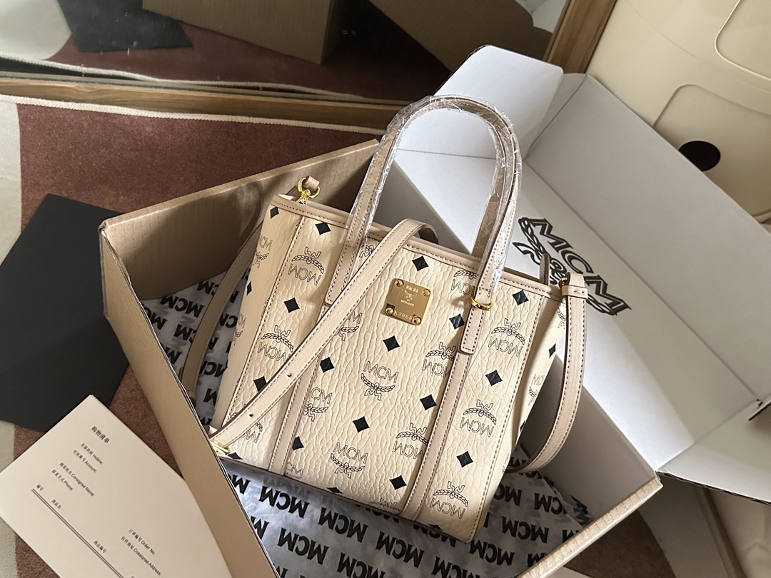 MCM MCM mini菜篮子AREN VISETOS拉链购物袋