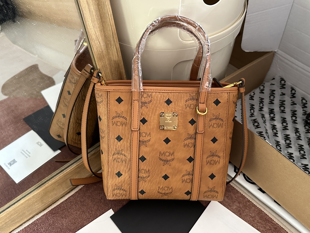 MCM MCM mini菜篮子AREN VISETOS拉链购物袋